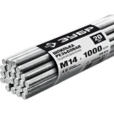 Резьбовая шпилька ЗУБР DIN 975, М14 x 1000 мм, класс прочности 4.8, оцинкованная, 20 шт. 30330-14-1